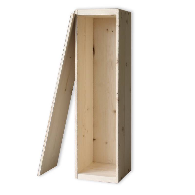 HOUTEN WIJNKISTJE 1 VAKS (losse deksel)