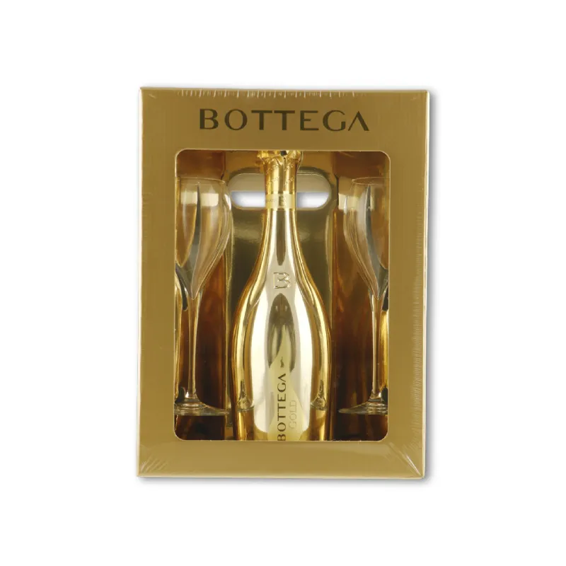 BOTTEGA Prosecco Gold Glamour Giftbox + 2 glazen