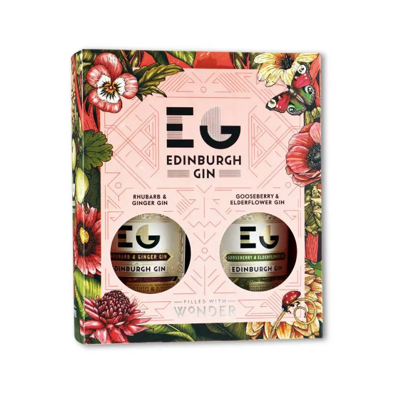 Edinburgh Gin 2x20cl Rhubarb & Ginger + Gooseberry & Elderflower
