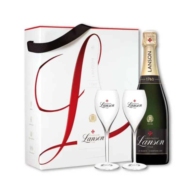 CHAMPAGNE LANSON Le Black Creation Brut + 2 glazen